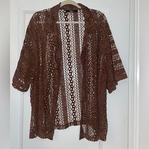 NovaMen See Through Cotton Shirt Brown Sz 3xl